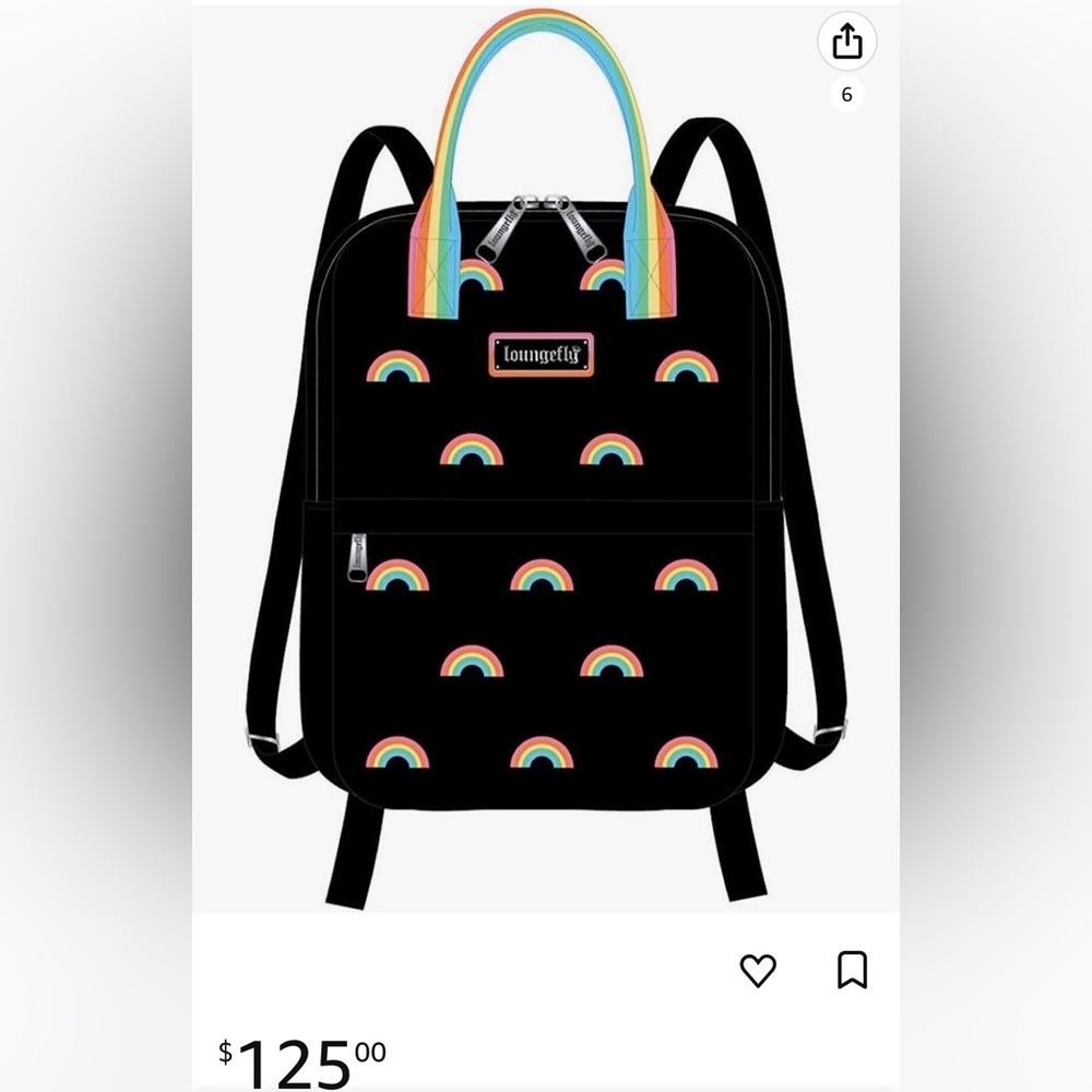 Loungefly mini pride rainbow backpack